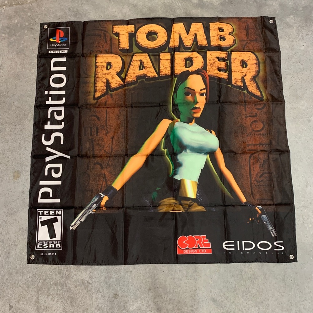 Tomb Raider Custom Wall Flag Banner Tapestry 3 x 3 Ft, PS1